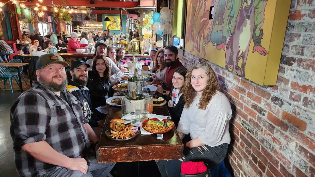 The BusySeed team at dinner together